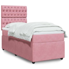 vidaXL Giroletto a Molle con Materasso Rosa 80x200 cm in Velluto
