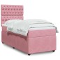 vidaXL Giroletto a Molle con Materasso Rosa 80x200 cm in Velluto