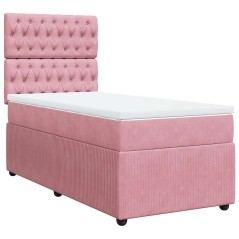 vidaXL Giroletto a Molle con Materasso Rosa 80x200 cm in Velluto