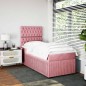 vidaXL Giroletto a Molle con Materasso Rosa 80x200 cm in Velluto