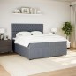 vidaXL Giroletto a Molle con Materasso Grigio Scuro 200x200 cm Velluto vidaXL Giroletto a Molle con Materasso Grigio Scuro 200x200 cm Velluto