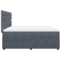 vidaXL Giroletto a Molle con Materasso Grigio Scuro 200x200 cm Velluto vidaXL Giroletto a Molle con Materasso Grigio Scuro 200x200 cm Velluto