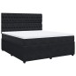 vidaXL Giroletto a Molle con Materasso Nero 180x200 cm in Velluto