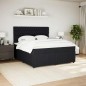 vidaXL Giroletto a Molle con Materasso Nero 180x200 cm in Velluto