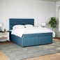 vidaXL Giroletto a Molle con Materasso Blu Scuro 180x200 cm in Velluto vidaXL Giroletto a Molle con Materasso Blu Scuro 180x200 cm in Velluto