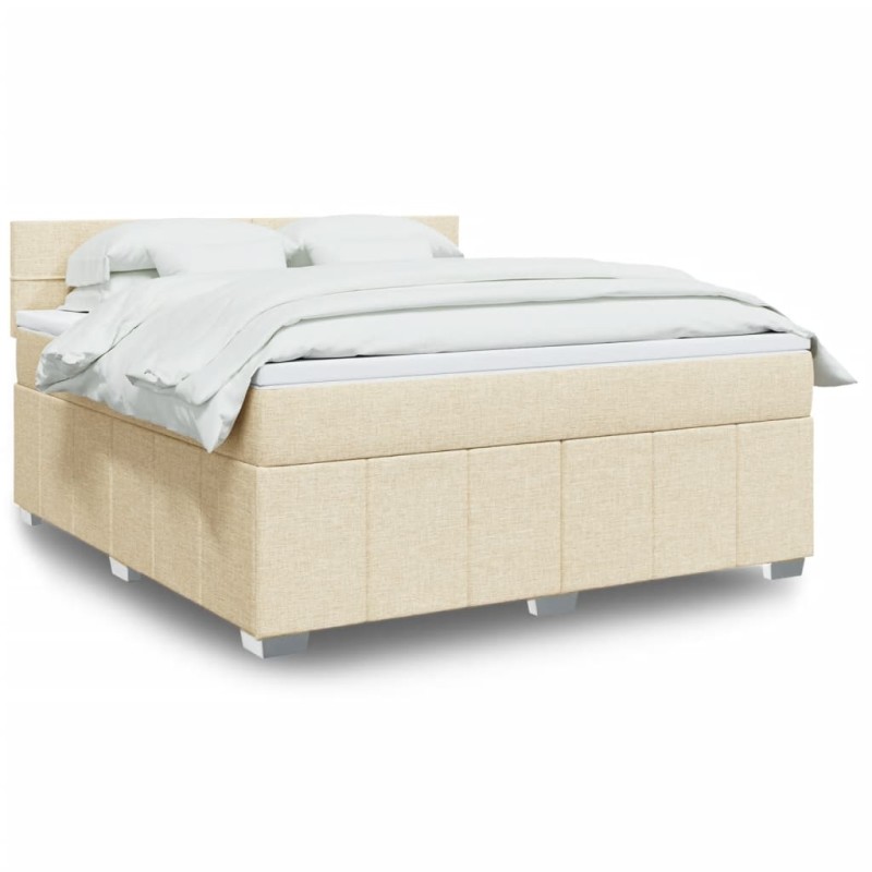 vidaXL Giroletto a Molle con Materasso Crema 180x200 cm in Tessuto vidaXL Giroletto a Molle con Materasso Crema 180x200 cm in Tessuto
