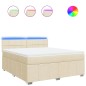 vidaXL Giroletto a Molle con Materasso Crema 180x200 cm in Tessuto vidaXL Giroletto a Molle con Materasso Crema 180x200 cm in Tessuto