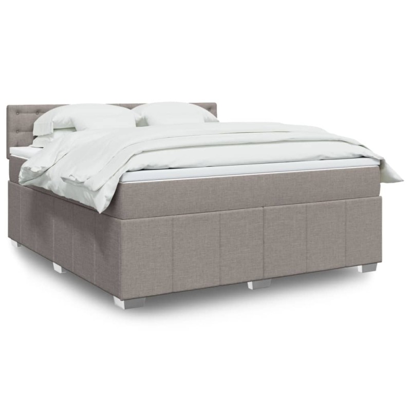 vidaXL Giroletto a Molle con Materasso Tortora 180x200 cm in Tessuto