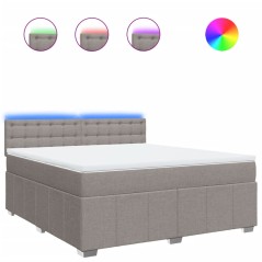 vidaXL Giroletto a Molle con Materasso Tortora 180x200 cm in Tessuto