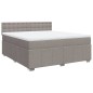 vidaXL Giroletto a Molle con Materasso Tortora 180x200 cm in Tessuto