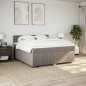 vidaXL Giroletto a Molle con Materasso Tortora 180x200 cm in Tessuto