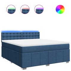 vidaXL Giroletto a Molle con Materasso Blu 180x200 cm in Tessuto