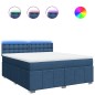 vidaXL Giroletto a Molle con Materasso Blu 180x200 cm in Tessuto
