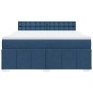 vidaXL Giroletto a Molle con Materasso Blu 180x200 cm in Tessuto