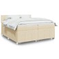 vidaXL Giroletto a Molle con Materasso Crema 200x200 cm in Tessuto