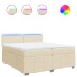 vidaXL Giroletto a Molle con Materasso Crema 200x200 cm in Tessuto