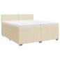 vidaXL Giroletto a Molle con Materasso Crema 200x200 cm in Tessuto