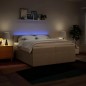 vidaXL Giroletto a Molle con Materasso Crema 200x200 cm in Tessuto