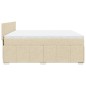 vidaXL Giroletto a Molle con Materasso Crema 200x200 cm in Tessuto