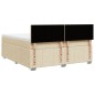 vidaXL Giroletto a Molle con Materasso Crema 200x200 cm in Tessuto