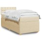 vidaXL Giroletto a Molle con Materasso Crema 90x200 cm inTessuto vidaXL Giroletto a Molle con Materasso Crema 90x200 cm inTessuto