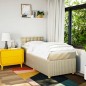 vidaXL Giroletto a Molle con Materasso Crema 90x200 cm inTessuto vidaXL Giroletto a Molle con Materasso Crema 90x200 cm inTessuto