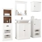 Set Mobili da Bagno 5 pz in Legno Massello Bianco Set Mobili da Bagno 5 pz in Legno Massello Bianco