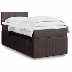 vidaXL Giroletto a Molle con Materasso Marrone Scuro 100x200cm Tessuto
