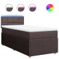 vidaXL Giroletto a Molle con Materasso Marrone Scuro 100x200cm Tessuto