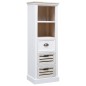 Set Mobili da Bagno 5 pz in Legno Massello Bianco Set Mobili da Bagno 5 pz in Legno Massello Bianco
