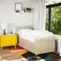 vidaXL Giroletto a Molle con Materasso Crema 100x200 cm in Tessuto vidaXL Giroletto a Molle con Materasso Crema 100x200 cm in Tessuto
