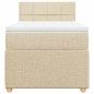 vidaXL Giroletto a Molle con Materasso Crema 100x200 cm in Tessuto vidaXL Giroletto a Molle con Materasso Crema 100x200 cm in Tessuto