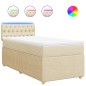 vidaXL Giroletto a Molle con Materasso Crema 100x200 cm in Tessuto vidaXL Giroletto a Molle con Materasso Crema 100x200 cm in Tessuto
