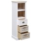 Set Mobili da Bagno 5 pz in Legno Massello Bianco Set Mobili da Bagno 5 pz in Legno Massello Bianco