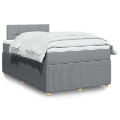 vidaXL Giroletto a Molle con Materasso Grigio Chiaro 120x200cm Tessuto