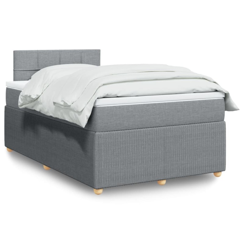 vidaXL Giroletto a Molle con Materasso Grigio Chiaro 120x200cm Tessuto vidaXL Giroletto a Molle con Materasso Grigio Chiaro 120x200cm Tessuto