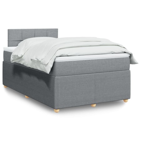 vidaXL Giroletto a Molle con Materasso Grigio Chiaro 120x200cm Tessuto