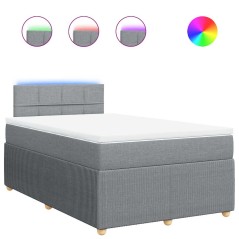 vidaXL Giroletto a Molle con Materasso Grigio Chiaro 120x200cm Tessuto