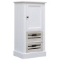 Set Mobili da Bagno 5 pz in Legno Massello Bianco Set Mobili da Bagno 5 pz in Legno Massello Bianco