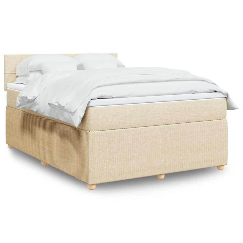 vidaXL Giroletto a Molle con Materasso Crema 140x19 cm in Tessuto vidaXL Giroletto a Molle con Materasso Crema 140x19 cm in Tessuto