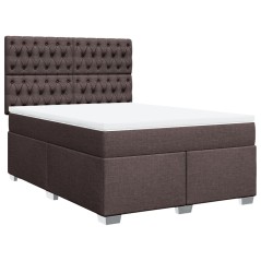 vidaXL Giroletto a Molle con Materasso Marrone Scuro 140x200cm Tessuto