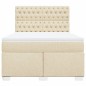 vidaXL Giroletto a Molle con Materasso Crema 140x200 cm in Tessuto