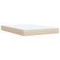 vidaXL Giroletto a Molle con Materasso Crema 140x200 cm in Tessuto
