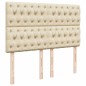 vidaXL Giroletto a Molle con Materasso Crema 140x200 cm in Tessuto
