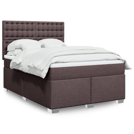 vidaXL Giroletto a Molle con Materasso Marrone Scuro 140x200cm Tessuto