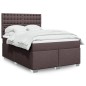 vidaXL Giroletto a Molle con Materasso Marrone Scuro 140x200cm Tessuto