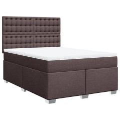 vidaXL Giroletto a Molle con Materasso Marrone Scuro 140x200cm Tessuto