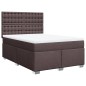 vidaXL Giroletto a Molle con Materasso Marrone Scuro 140x200cm Tessuto