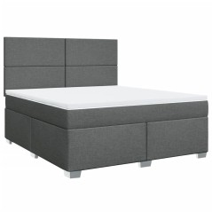 vidaXL Giroletto a Molle con Materasso Grigio Scuro 180x200 cm Tessuto
