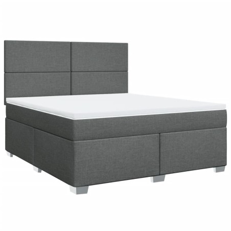 vidaXL Giroletto a Molle con Materasso Grigio Scuro 180x200 cm Tessuto